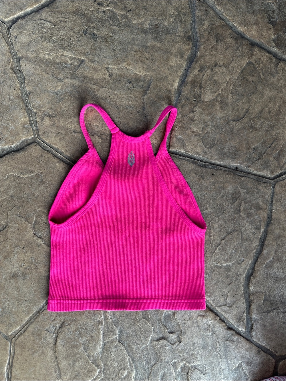 FP Movement by Free People Ribbed High-Neck Crop Tank Top - Hot Pink